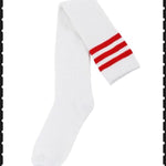 BlissGirl - Over The Knee Stripy Socks - Red and White / One size - Harajuku - Kawaii - Alternative - Fashion