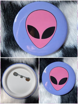 BlissGirl - Pastel Alien Button - 2.25 inch - Harajuku - Kawaii - Alternative - Fashion