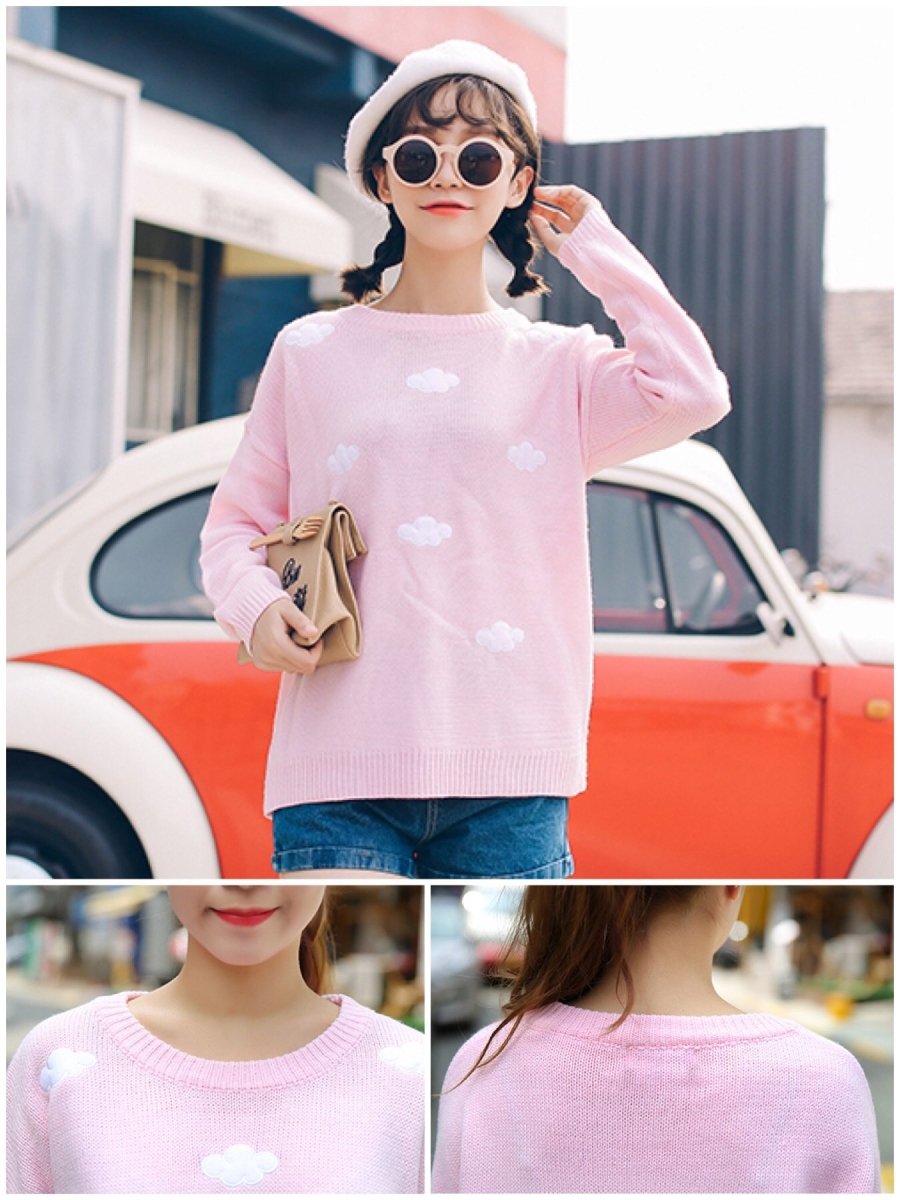 BlissGirl - Pastel Cloud Sweater - Pink - Harajuku - Kawaii - Alternative - Fashion