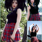 BlissGirl - Punk Plaid Zipper Skirt - Harajuku - Kawaii - Alternative - Fashion