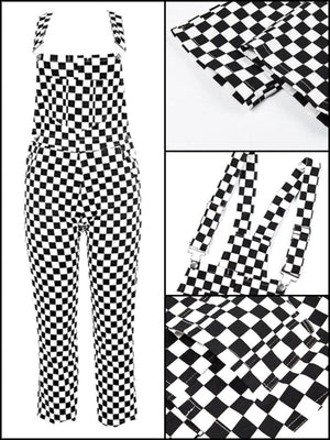 BlissGirl - Punky Checkered Overalls - Harajuku - Kawaii - Alternative - Fashion