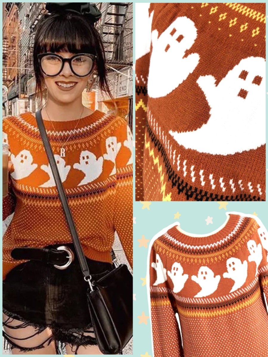 BlissGirl - Retro Ghost Sweater - S - Harajuku - Kawaii - Alternative - Fashion