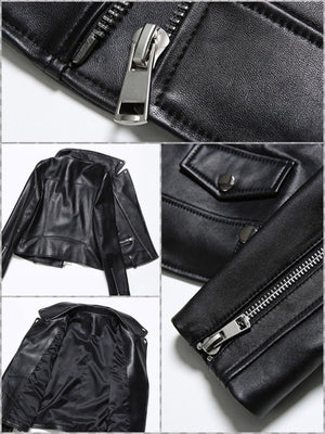 BlissGirl - Retro Leather Motorcycle Jacket - Harajuku - Kawaii - Alternative - Fashion