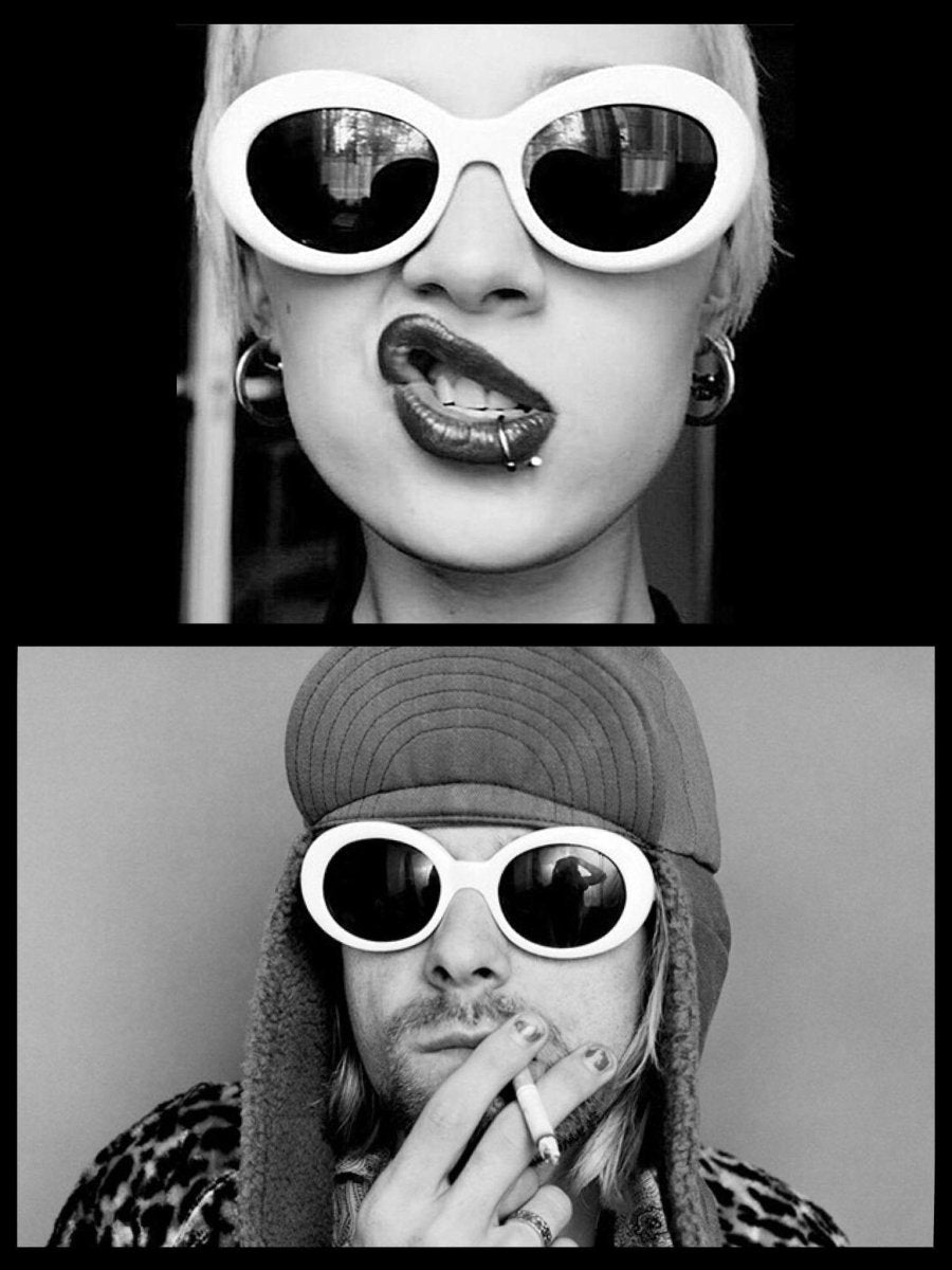 BlissGirl - Retro NIRVANA Kurt Cobain Sunglasses - Black and White - Harajuku - Kawaii - Alternative - Fashion