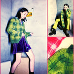 BlissGirl - Retro Plaid Cardigan Sweater - Green / One Size - Harajuku - Kawaii - Alternative - Fashion