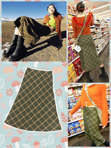 BlissGirl - Retro Plaid Fishtail Skirt - M - Harajuku - Kawaii - Alternative - Fashion