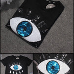 BlissGirl - Sequin Eye Tee - black / XL - Harajuku - Kawaii - Alternative - Fashion