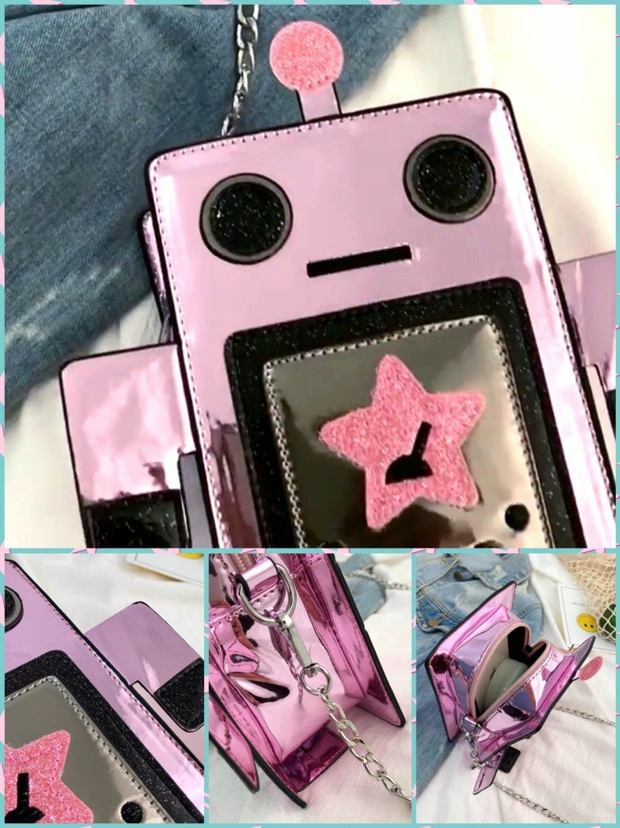 BlissGirl - Shiny Robot Purse - Pink - Harajuku - Kawaii - Alternative - Fashion