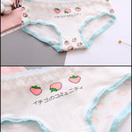 BlissGirl - Strawberry Lace Panties - White and Blue / XS-M - Harajuku - Kawaii - Alternative - Fashion
