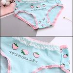 BlissGirl - Strawberry Lace Panties - Turquoise / M-XL - Harajuku - Kawaii - Alternative - Fashion
