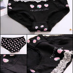 BlissGirl - Strawberry Lace Panties - Black / XS-M - Harajuku - Kawaii - Alternative - Fashion