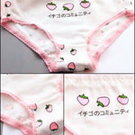 BlissGirl - Strawberry Lace Panties - White and Pink / XS-M - Harajuku - Kawaii - Alternative - Fashion