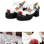 BlissGirl - Sweet Strawberry Bell Shoes - Black / 39 - Harajuku - Kawaii - Alternative - Fashion