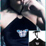 BlissGirl - Velvet Butterfly Halter Top - S - Harajuku - Kawaii - Alternative - Fashion