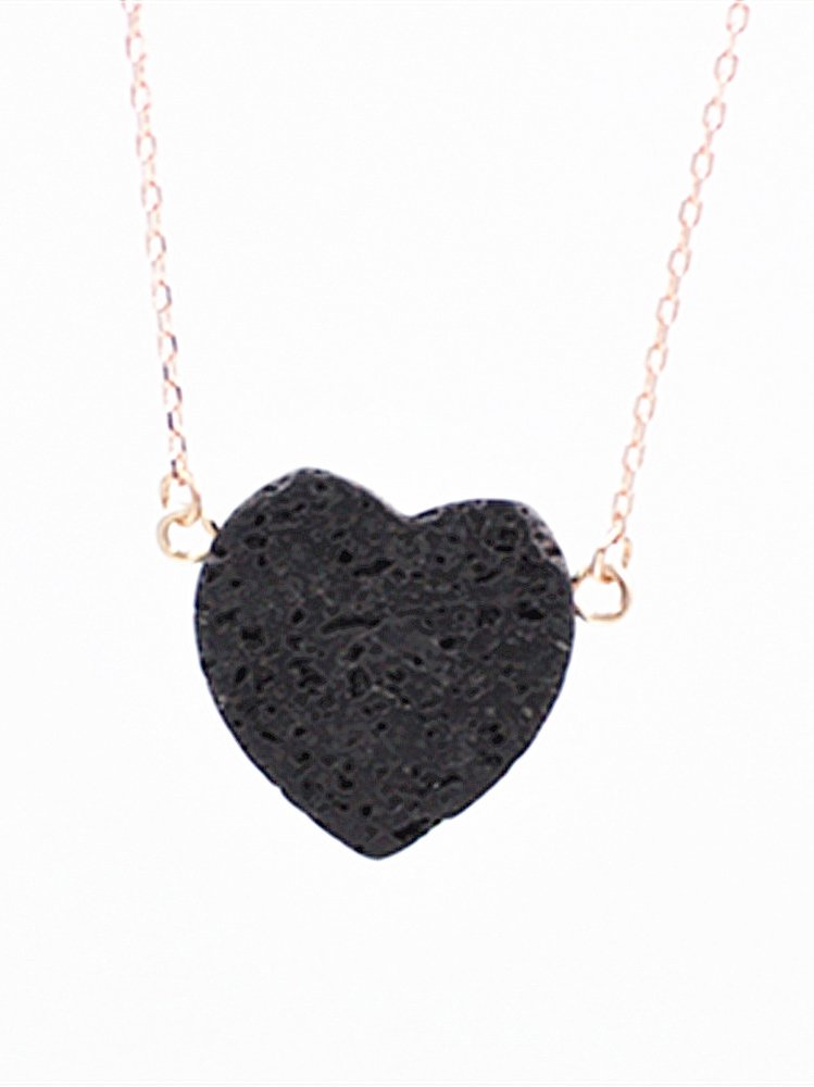 BlissGirl - Volcanic Lava Rock Necklaces - Heart - Harajuku - Kawaii - Alternative - Fashion