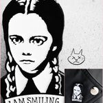 BlissGirl - Wednesday Addams I AM SMILING Brooch - Black - Harajuku - Kawaii - Alternative - Fashion
