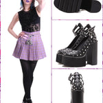 BlissGirl - You’re a Stud Platform Heels - Black / 34 - Harajuku - Kawaii - Alternative - Fashion